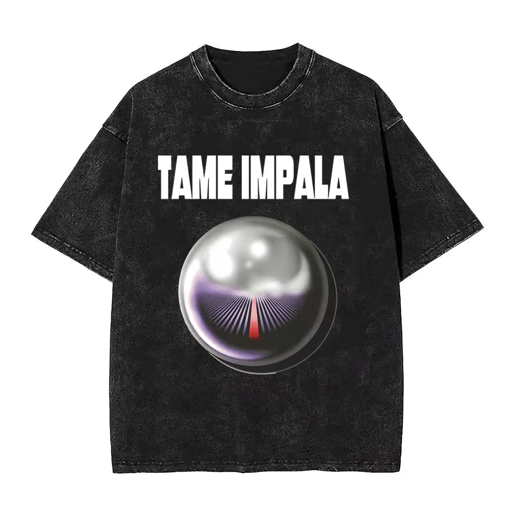 Tame Impala - Camiseta gráfica retro efecto lavado