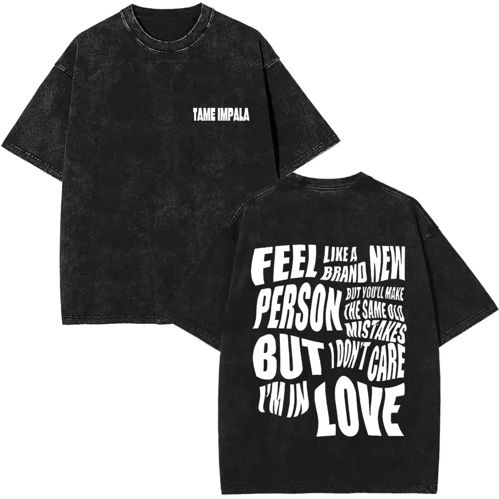 Tame Impala - Camiseta gráfica retro efecto lavado